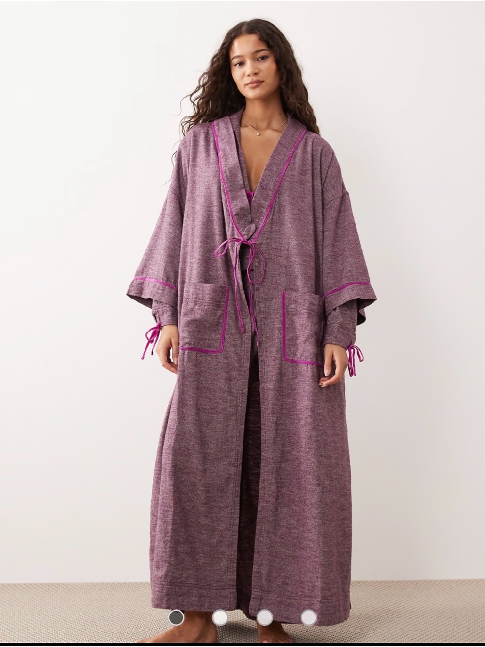 Free People Intimately Close To Home Flannel Robe Size M NWOT